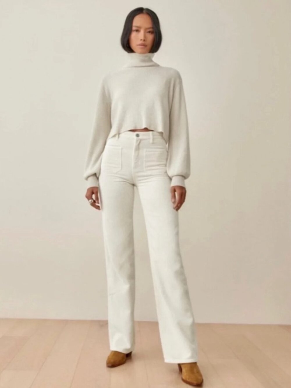 Reformation Alyssa High Rise Wide Leg Corduroy Pants